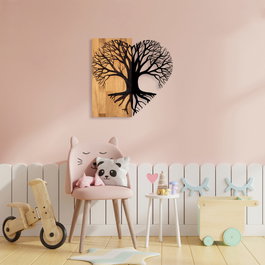 Wallity Love Tree Escultura de Pared en Nogal y Negro